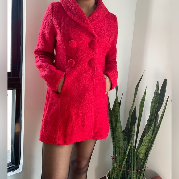 Warm teddy red coat •Size:small•fabric:Woollen •colour:red - Picture 2 of 2